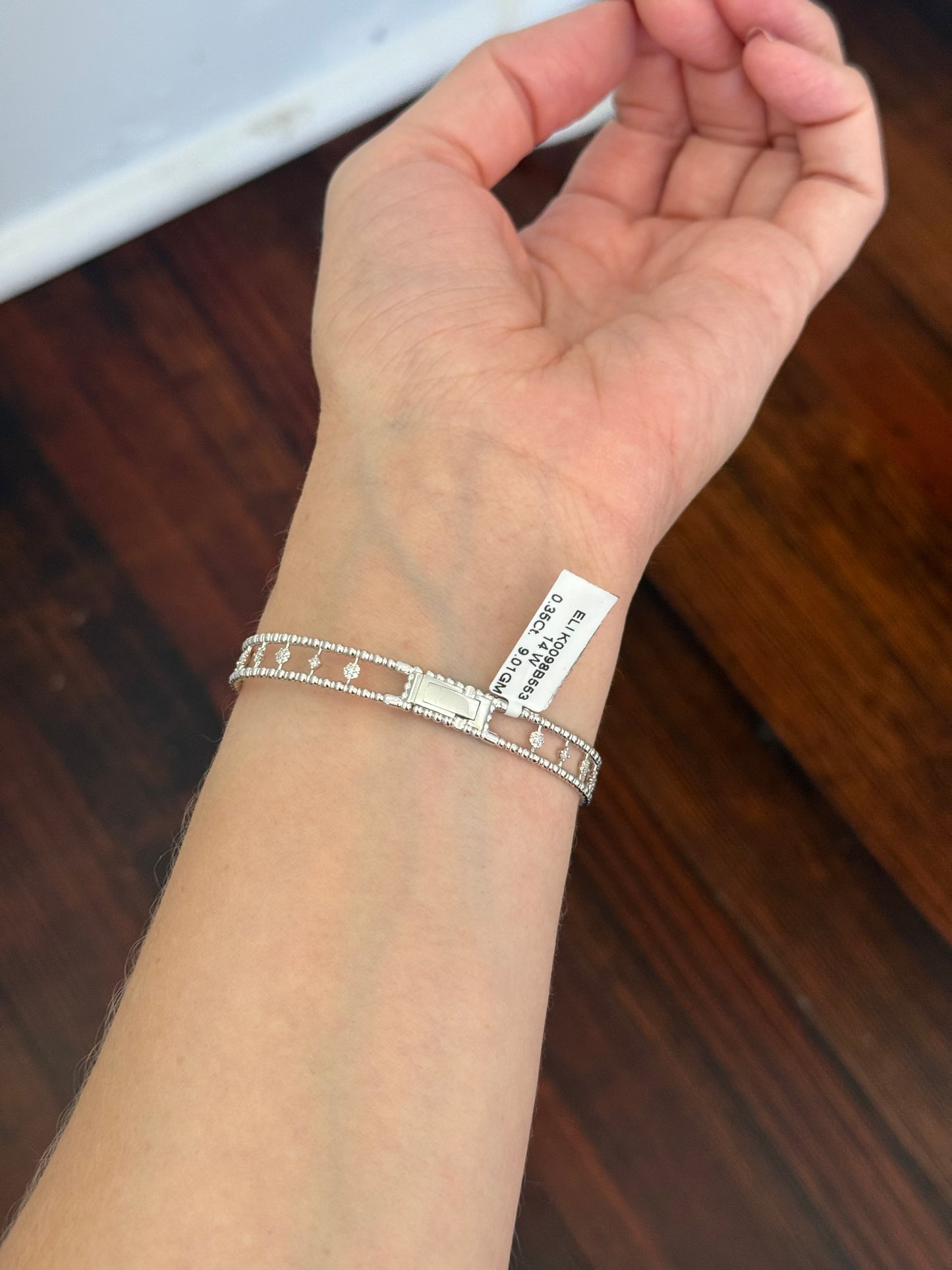 White gold 0.35ct natural diamond flex bracelet