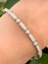 White gold 1.22ct lab diamond bracelet