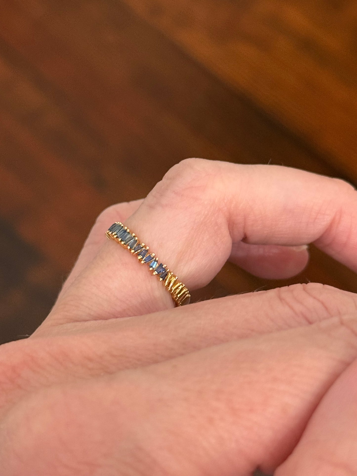 Yellow gold sapphire band