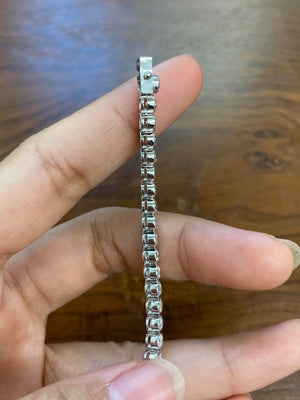 4.84CT LAB 7 INCHES BEZEL TENNIS BRACELET