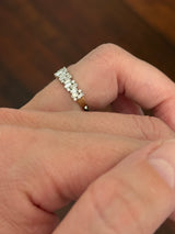 Yellow and white gold baguette and round lab diamond band