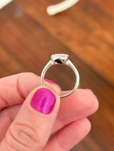 White gold IGI certified 3ct cushion lab diamond ring