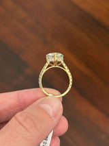 Yellow gold heart shape lab diamond ring. Center stone 4.04cts