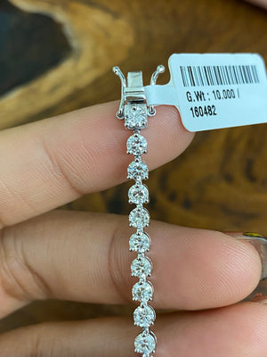 5.80 CT Lab 7.25 inches 3 Prongs Tennis Bracelet