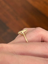 Yellow gold bezel set 1.96ct pear shaped lab diamond ring