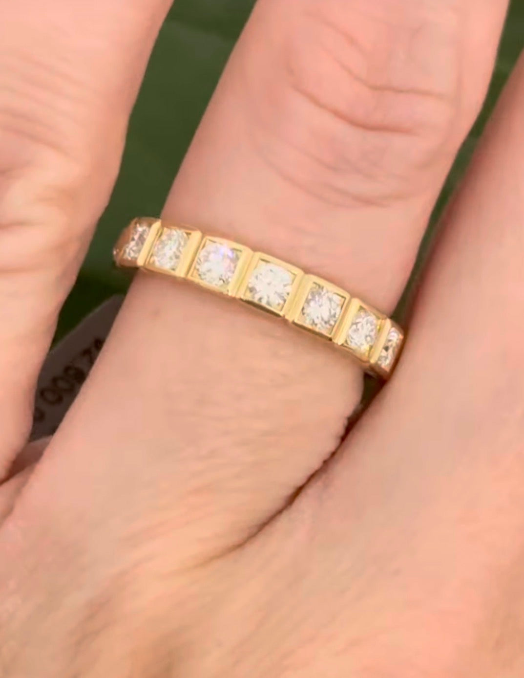 Yellow gold lab diamond band
