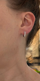 White gold 0.20ct lab diamond hoop earrings