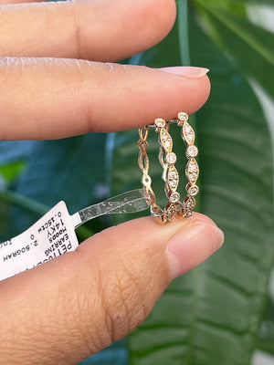 14k 0.15 ctw Yellow Hoops Earrings
