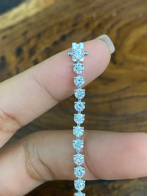 5.34 CT Lab 6.75 inches 3 Prongs Tennis Bracelet