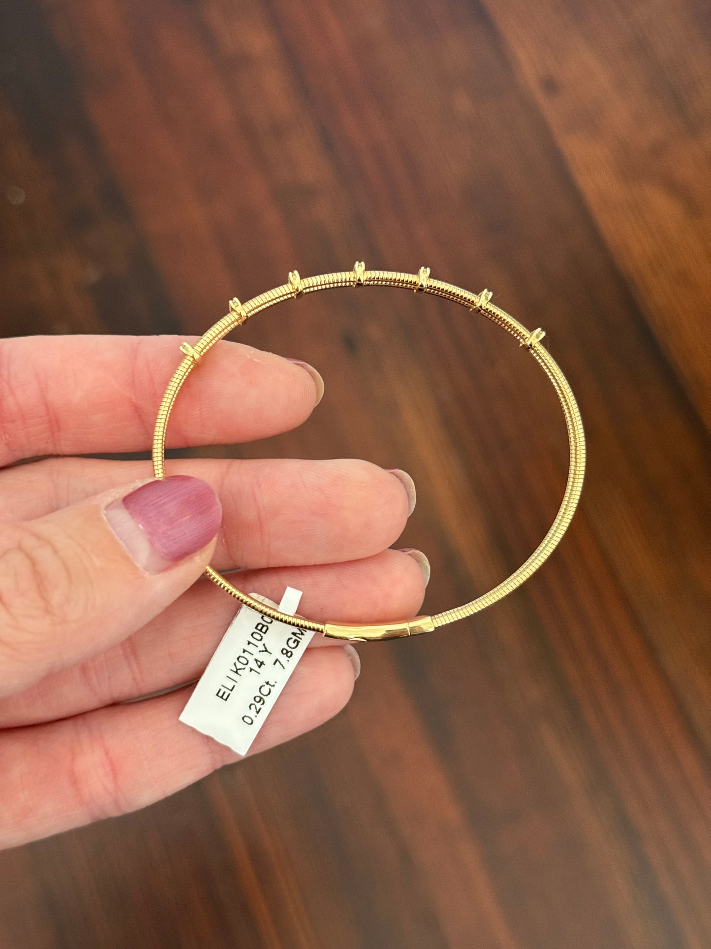 Yellow gold 0.29ct natural diamond flex bracelet