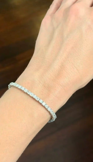 7.27 ct Asscher and Oval Lab Diamond Tennis Bracelet