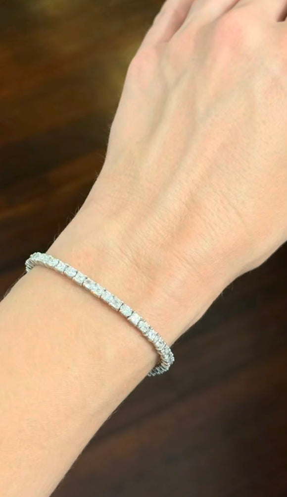 7.27 ct Asscher and Oval Lab Diamond Tennis Bracelet