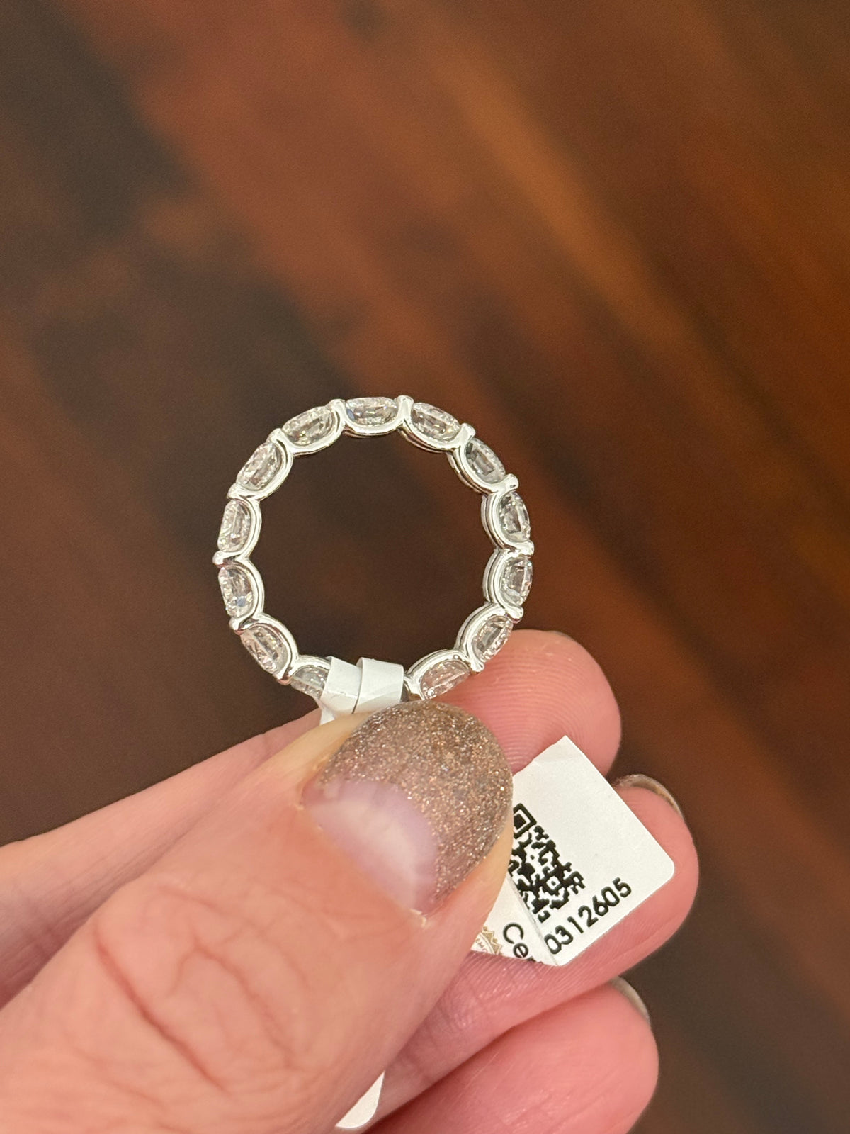 IGI certified size 6.25 white gold 5.18ct lab diamond eternity band
