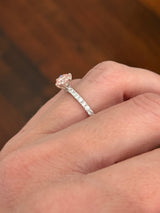White gold pink and white lab diamond ring