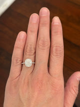 IGI certified cushion cut lab diamond ring. Center stone is 2.09cts