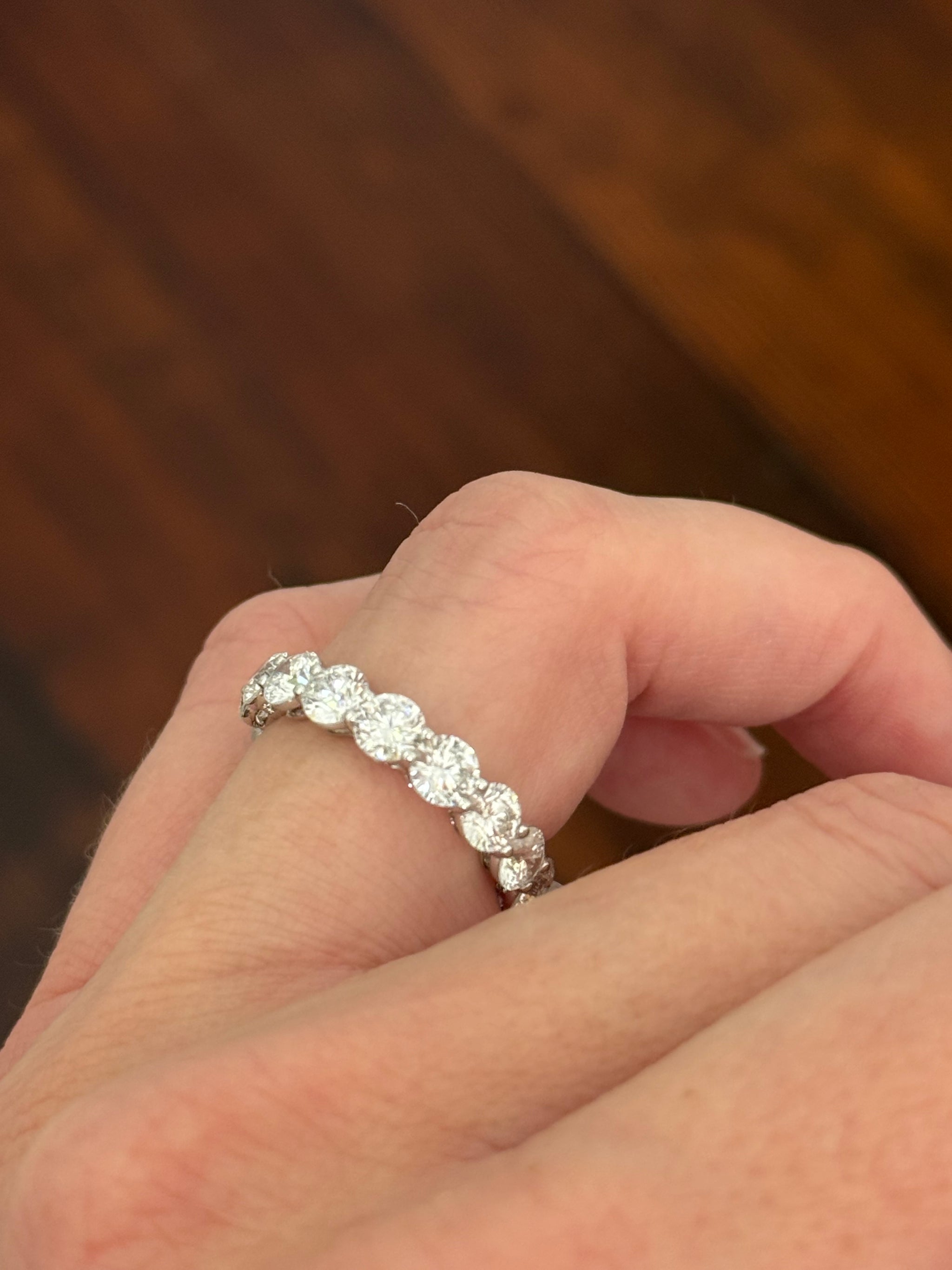 White gold 5.2ct lab diamond eternity band