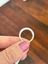 White gold east west set emerald cut lab diamond band