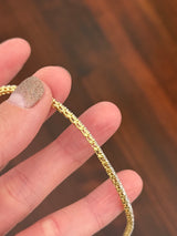16.5” 4 prong yellow gold with white gold prongs 12.27ct lab diamond tennis necklace
