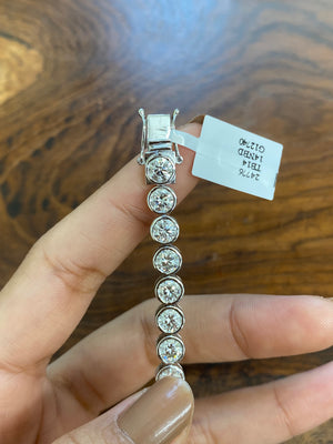 12.74 ct Lab 7.25 inches Bezel Tennis Bracelet