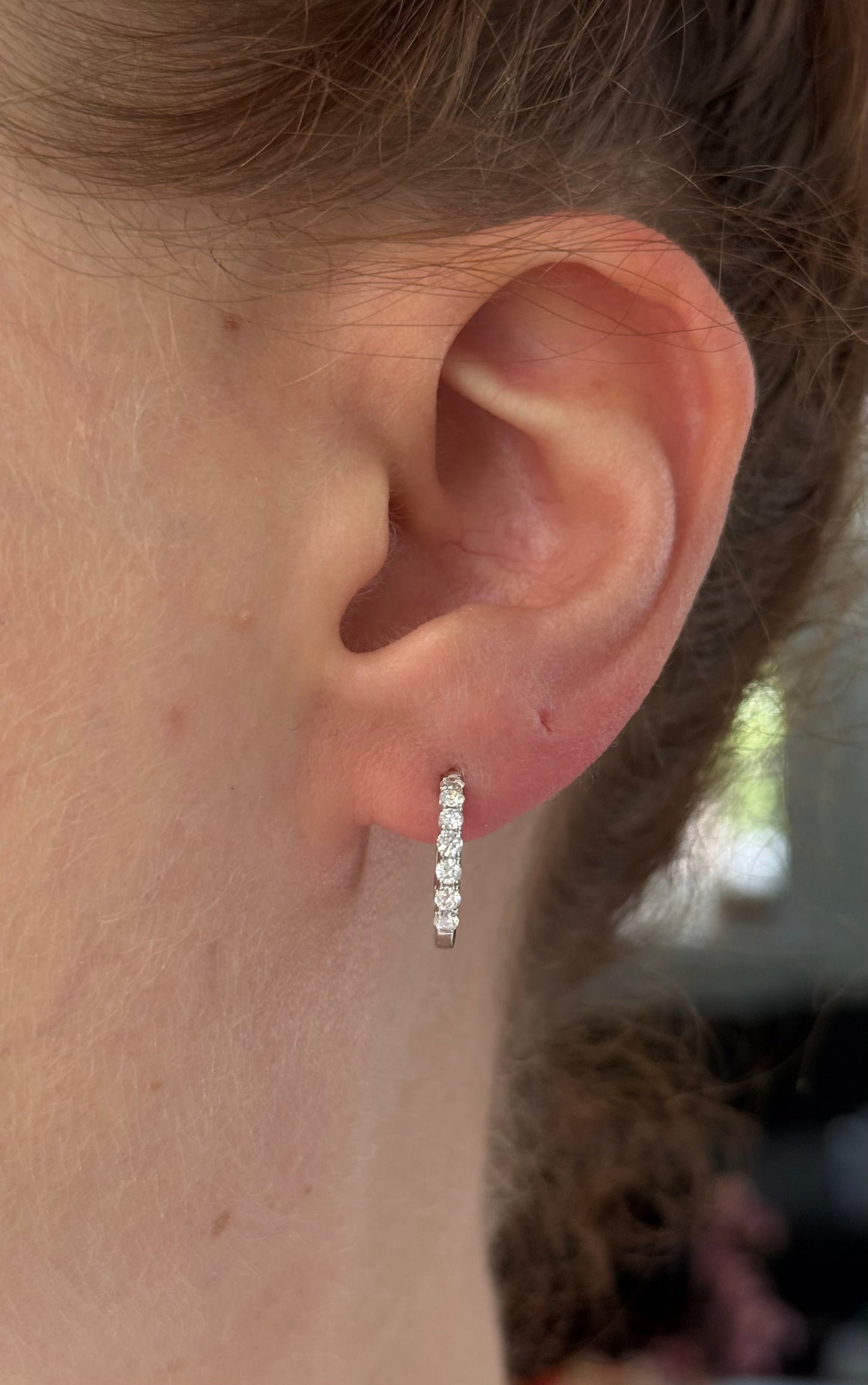 14.2mm white gold 0.72ct lab diamond inside out hoops
