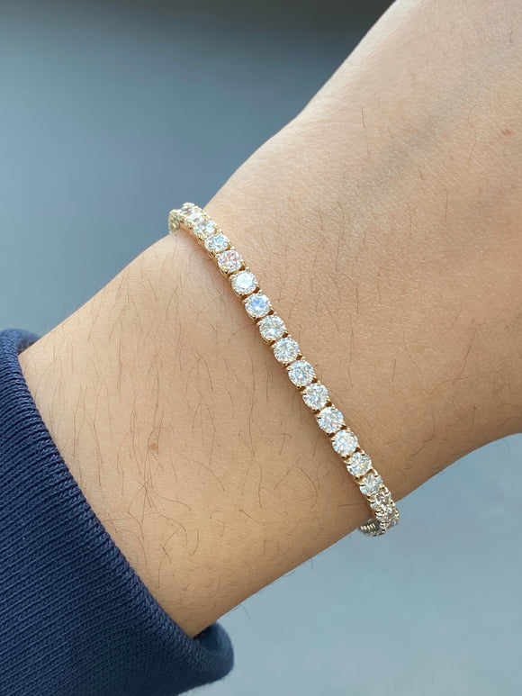7.04 CT lab 7 inches Yellow Tennis Bracelet