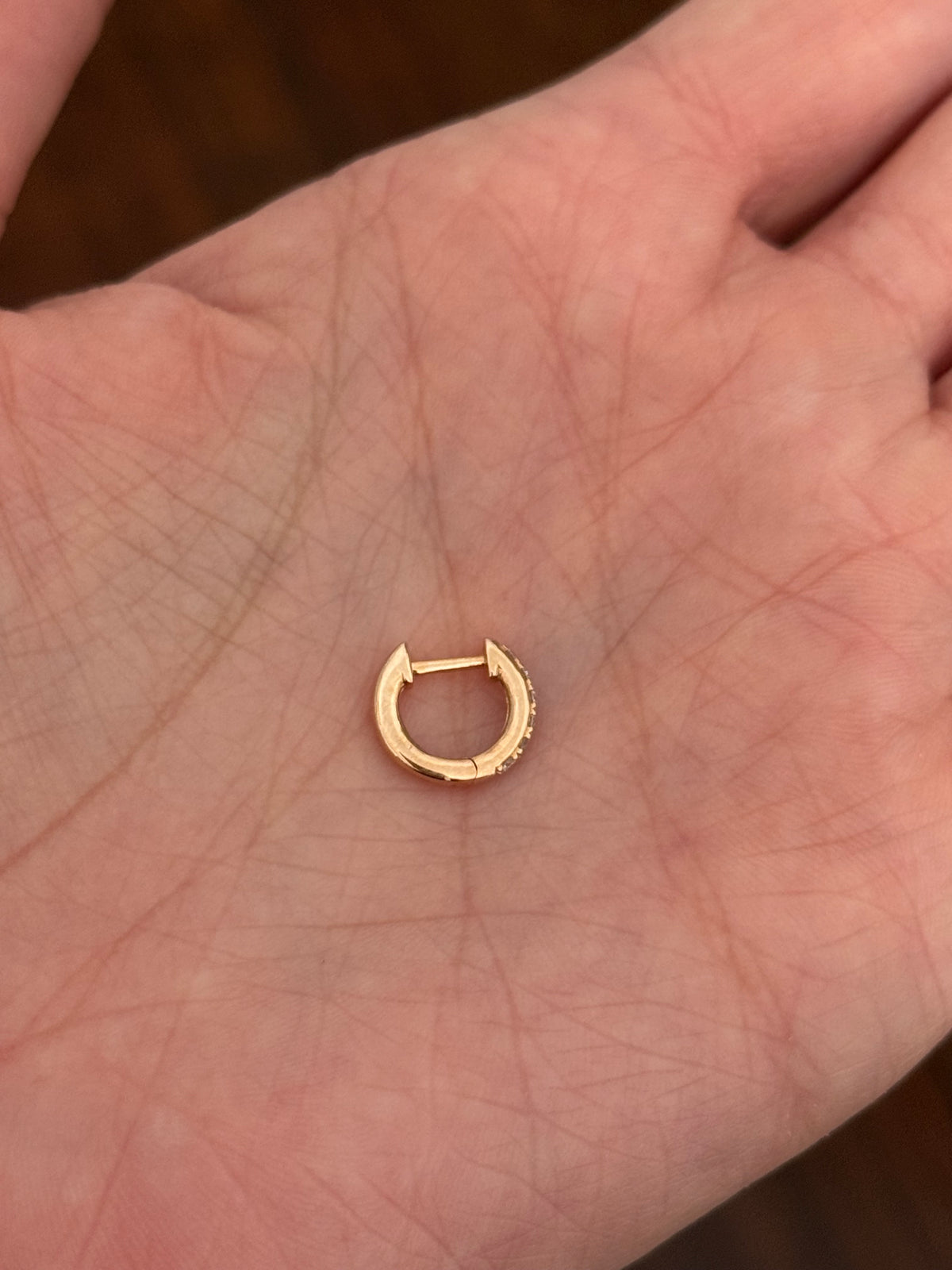 10.4mm rose gold 0.20ct lab diamond hoop earrings