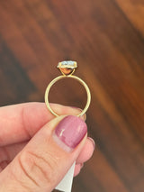 Yellow gold 3.03ct old mine cut lab diamond ring