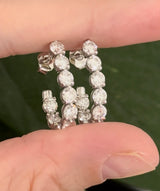 White gold 3.16ct lab diamond open back hoop earrings