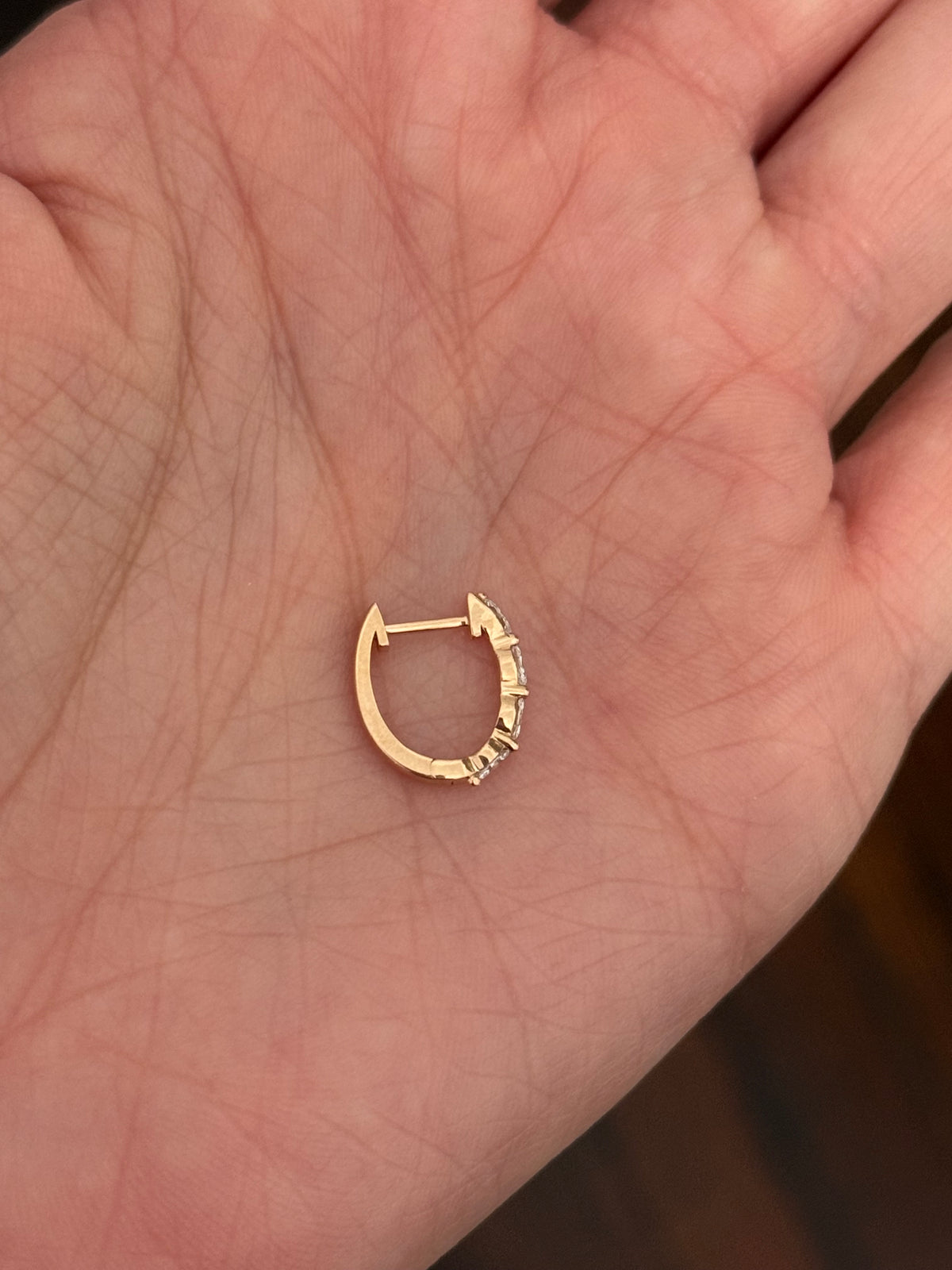 Rose gold 0.25ct marquise lab diamond oval hoop earrings