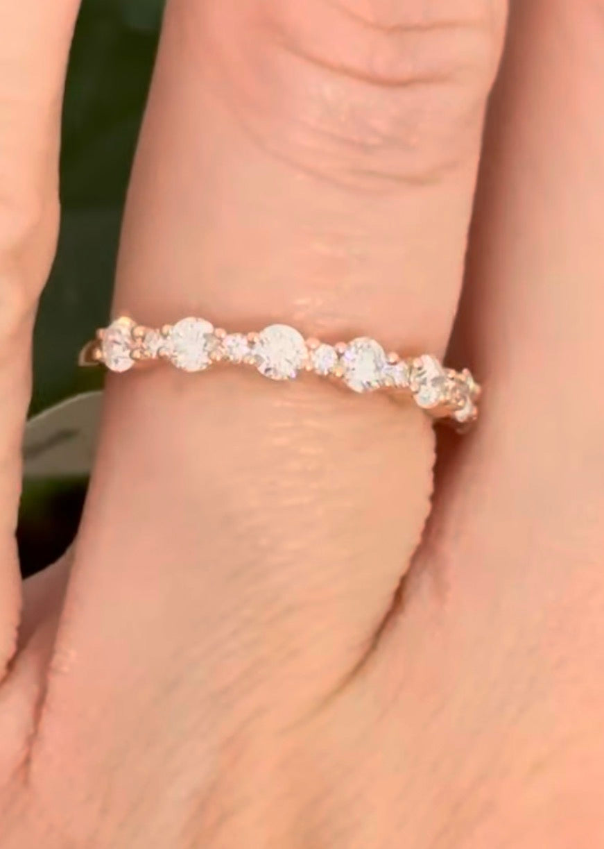 Rose gold lab diamond band