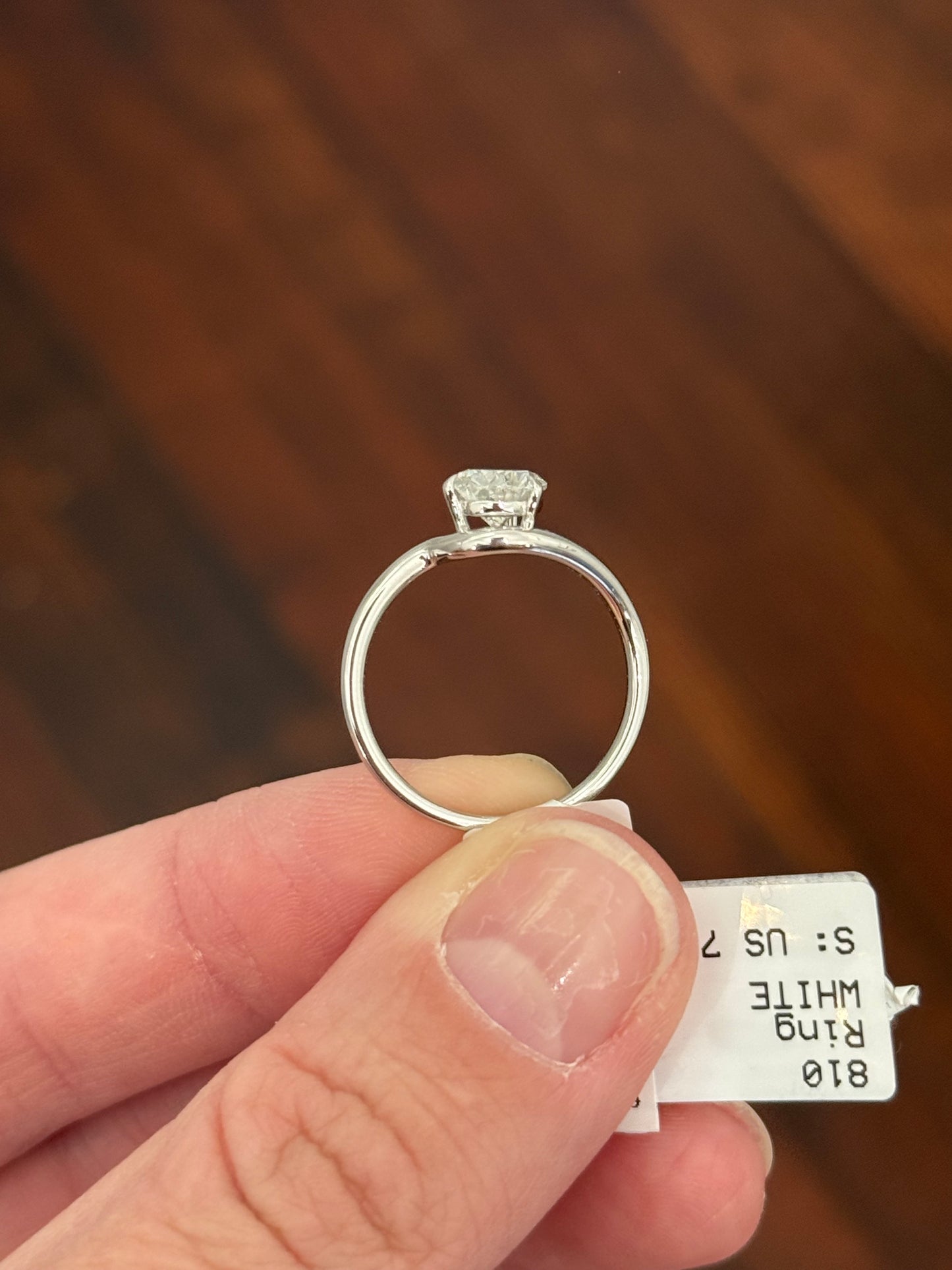 White gold 1.48ct pear shape lab diamond ring