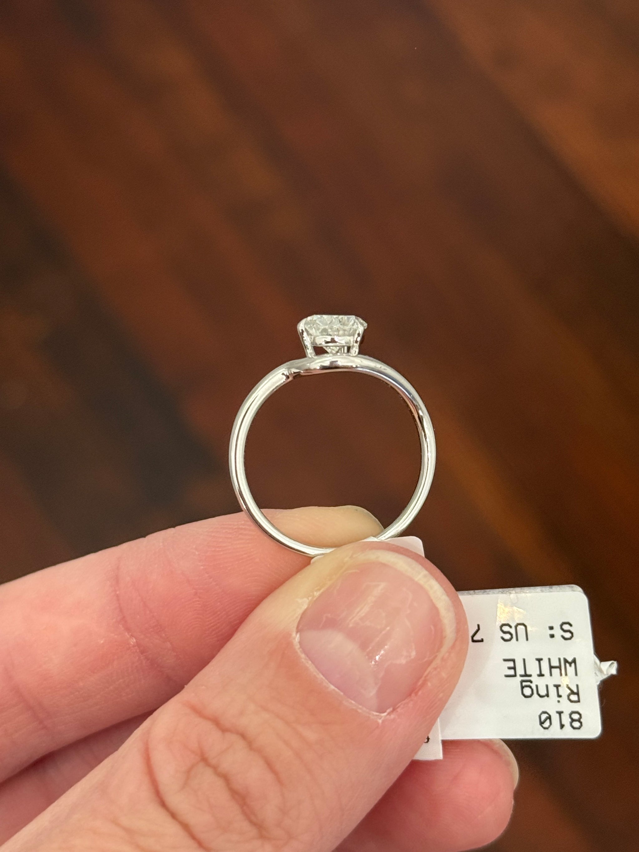 White gold 1.48ct pear shape lab diamond ring