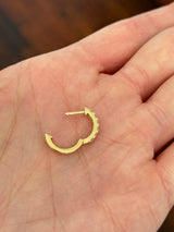 12.8mm yellow gold 0.45ct lab diamond hoop earrings