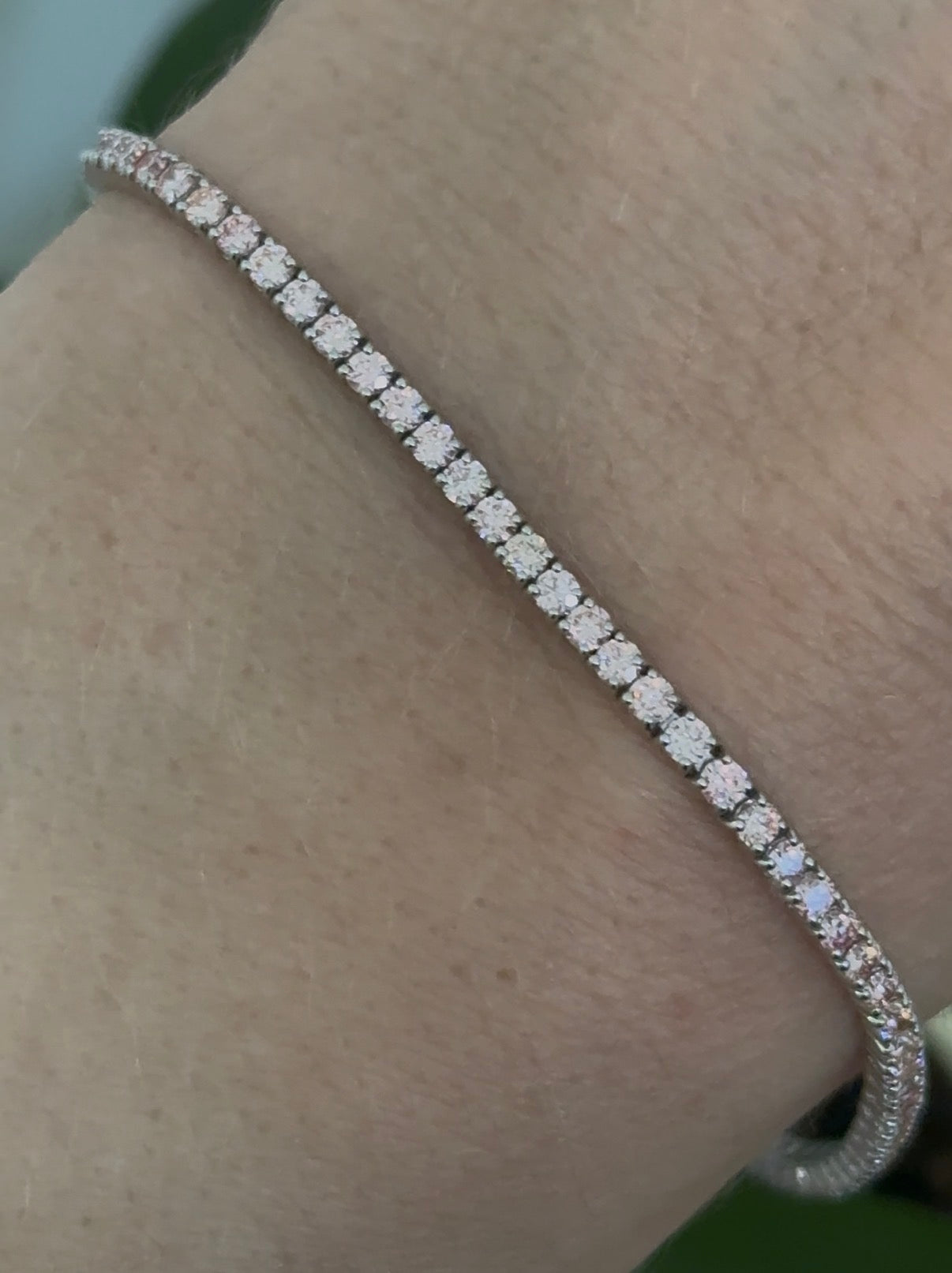 4 prong white gold 2.85ct pink lab diamond tennis bracelet