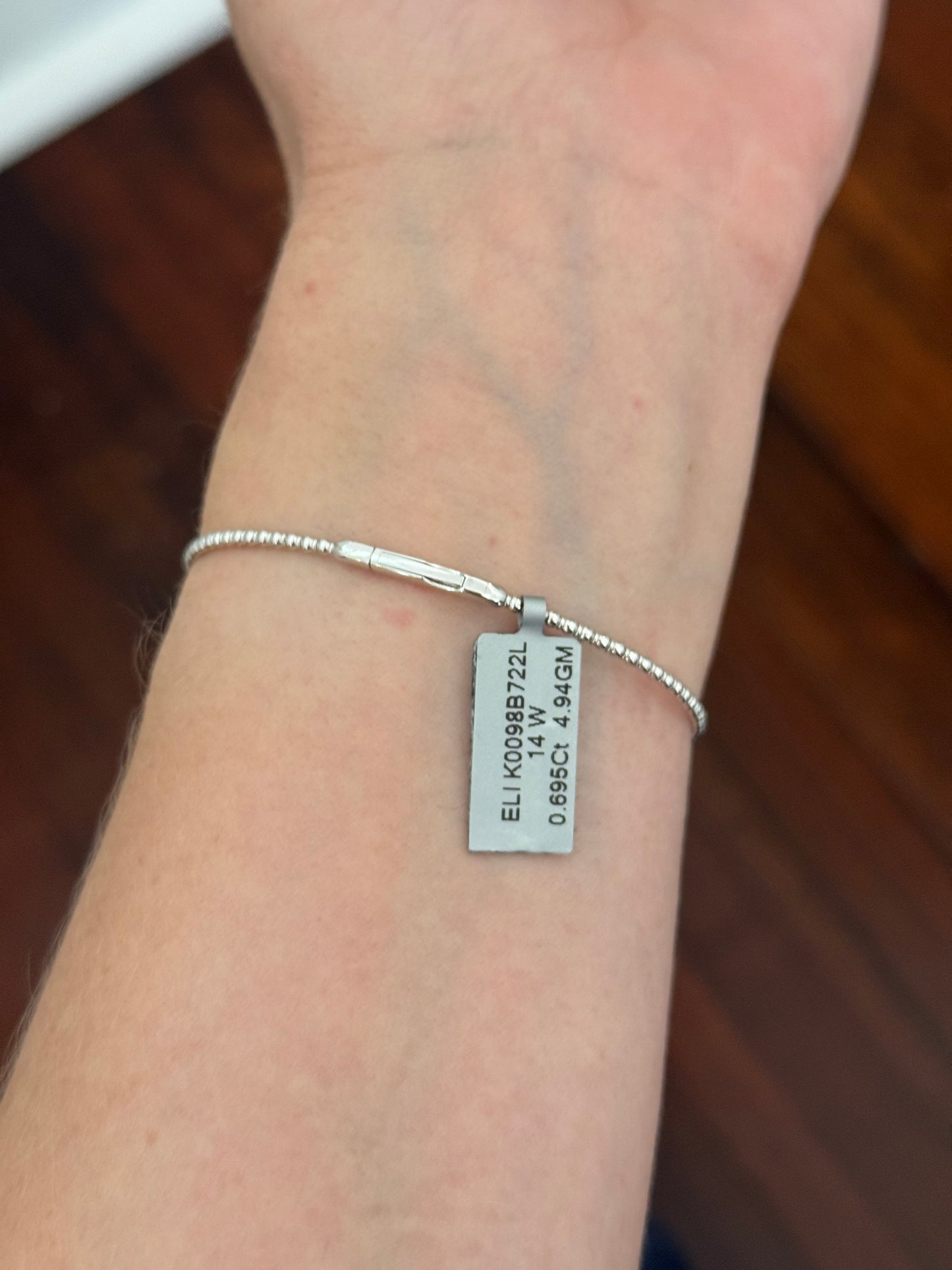 White gold 0.695ct lab diamond flex bracelet