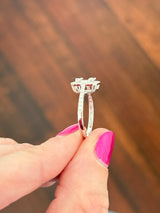 White gold illusion diamond ring