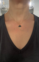 Yellow gold natural diamond mushroom pendants