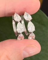 White gold 3.87ct pear shaped lab diamond hoops
