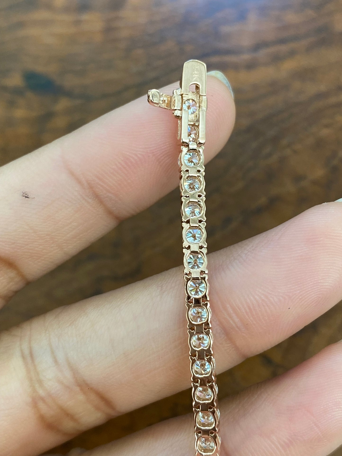 6.22 CT Lab 6.75 Inches Rose Tennis Bracelet