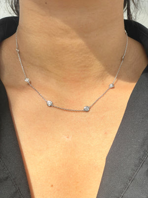 Lab 1.24ct Station Necklace 16inches