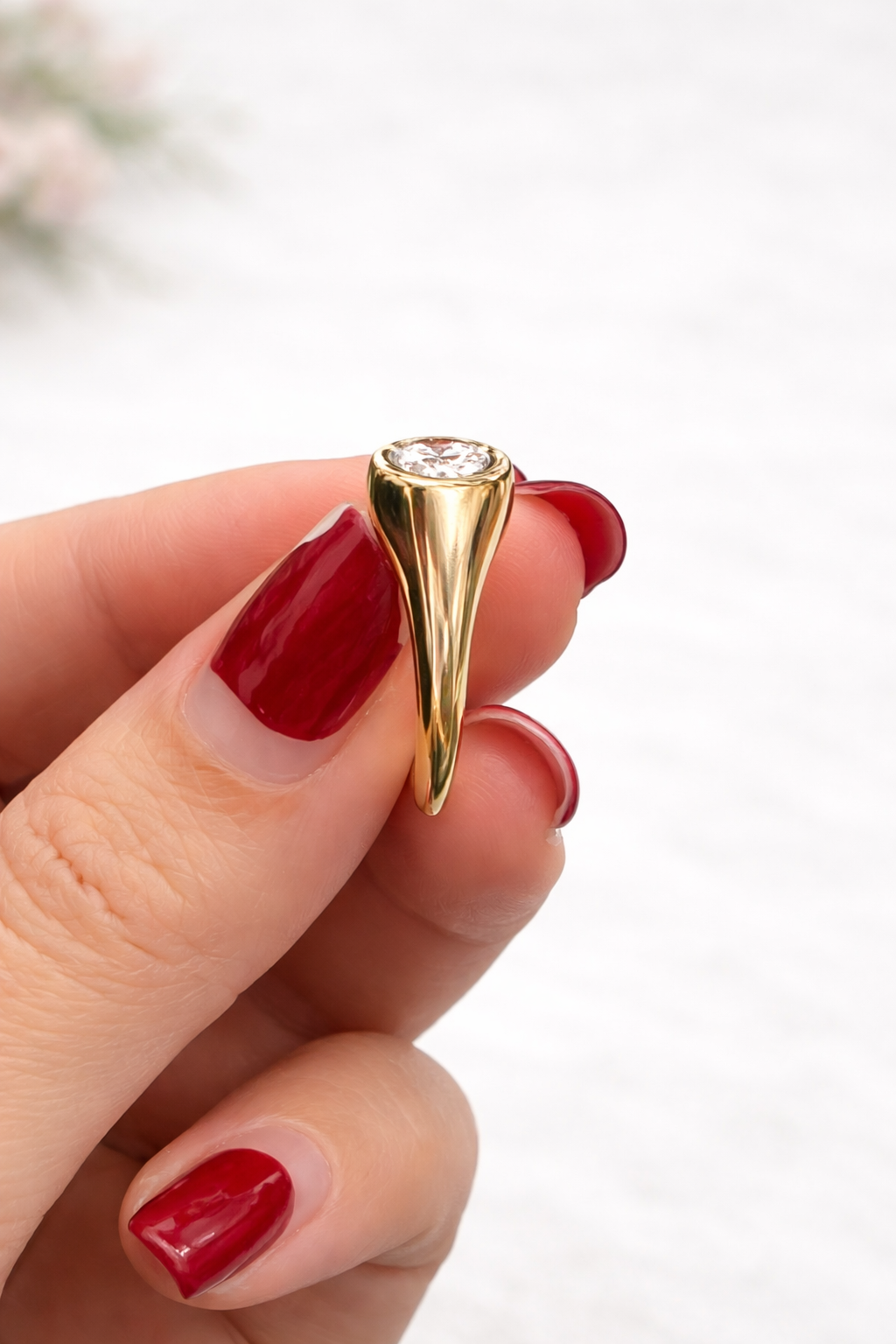 IGI-Certified 1 CT Oval Cierra Ring 14K Yellow Gold