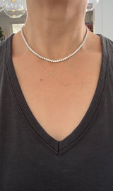 16.5” 4 prong white gold 15.52ct lab diamond tennis necklace