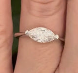 White gold east west set 1.17ct marquise lab diamond ring