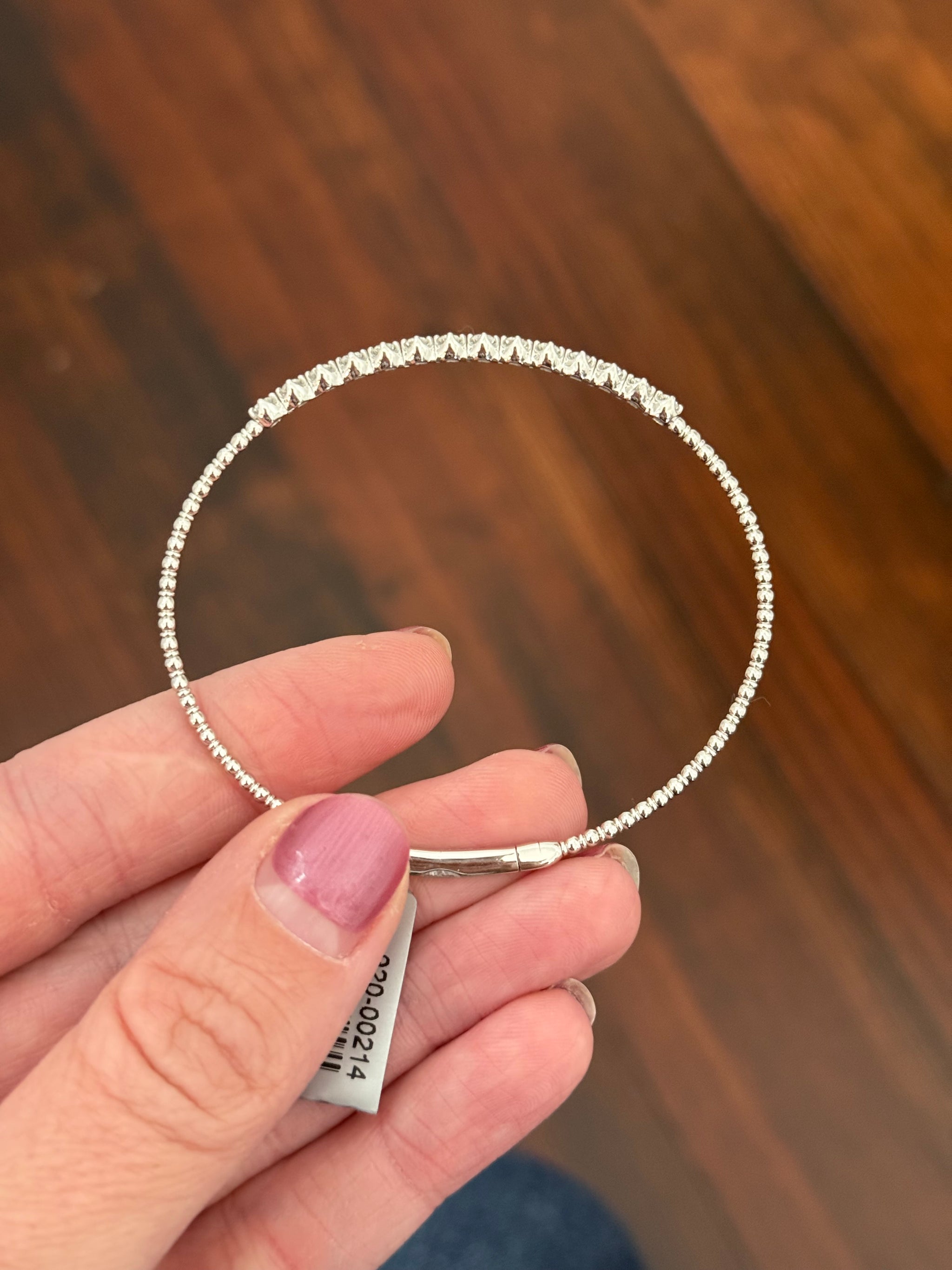 White gold 0.695ct lab diamond flex bracelet