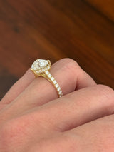 Yellow gold heart shape lab diamond ring. Center stone 4.04cts