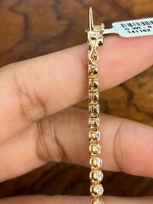 3.89 CT Lab 6.5 inches Bezel Tennis Bracelet