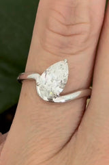 White gold 1.48ct pear shape lab diamond ring
