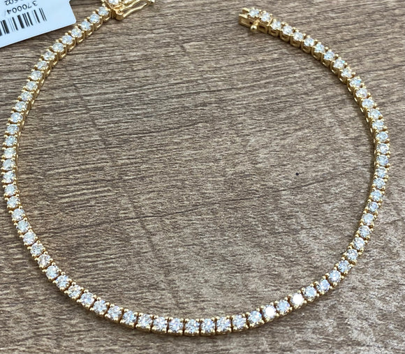 3.23–3.28 CT Lab Yellow Gold Tennis Bracelet