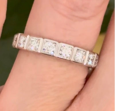 White gold lab diamond band