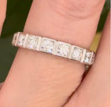 White gold lab diamond band